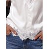 image:imageGORGLITTER Womens Lace Satin Silk V Neck Spaghetti Strap Cami TopWhite