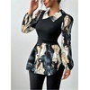 image:imageGORGLITTER Womens Long Sleeve Peplum Tops Blouse Button Down Fall ShirtsMulticolor