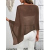 image:imageGORGLITTER Womens Plus Size Off The Shoulder Sheer Poncho Top Fall FashionCoffee Brown