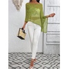 image:imageGORGLITTER Womens Plus Size Off The Shoulder Sheer Poncho Top Fall FashionGreen