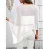 image:imageGORGLITTER Womens Plus Size Off The Shoulder Sheer Poncho Top Fall FashionWhite