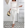 image:imageGORGLITTER Womens Plus Size Off The Shoulder Sheer Poncho Top Fall FashionWhite