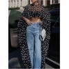 image:imageGORGLITTER Womens Polka Dots Cape Top Sheer Chiffon Flowy Poncho ShawlBlack