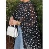 image:imageGORGLITTER Womens Polka Dots Cape Top Sheer Chiffon Flowy Poncho ShawlBlack