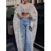 image:imageGORGLITTER Womens Polka Dots Cape Top Sheer Chiffon Flowy Poncho ShawlWhite