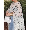 image:imageGORGLITTER Womens Polka Dots Cape Top Sheer Chiffon Flowy Poncho ShawlWhite
