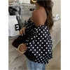 image:imageGORGLITTER Womens Polka Dots Off The Shoulder Blouse Cute Going Out TopsBlack