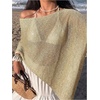 image:imageGORGLITTER Womens Poncho Tops Sequin Sparkly Sheer Shawl Cape TopsChampagne