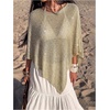 image:imageGORGLITTER Womens Poncho Tops Sequin Sparkly Sheer Shawl Cape TopsGold