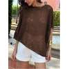 image:imageGORGLITTER Womens Poncho Tops Sheer Shawl Cape Top Sparkly Sequin SweatersCoffee Brown