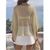 image:imageGORGLITTER Womens Poncho Tops Sheer Shawl Cape Top Sparkly Sequin SweatersGold
