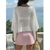 image:imageGORGLITTER Womens Poncho Tops Sheer Shawl Cape Top Sparkly Sequin SweatersSolid White