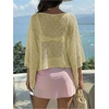 image:imageGORGLITTER Womens Poncho Tops Sheer Shawl Cape Top Sparkly Sequin SweatersYellow