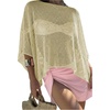 image:imageGORGLITTER Womens Poncho Tops Sheer Shawl Cape Top Sparkly Sequin SweatersYellow