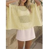 image:imageGORGLITTER Womens Poncho Tops Sheer Shawl Cape Top Sparkly Sequin SweatersYellow