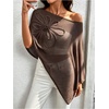 image:imageGORGLITTER Womens Sheer Poncho Shawl Asymmetrical Cape Top Fall OutfitsCoffee Brown