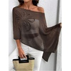 image:imageGORGLITTER Womens Sheer Poncho Shawl Asymmetrical Cape Top Fall OutfitsCoffee Brown