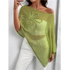 image:imageGORGLITTER Womens Sheer Poncho Shawl Asymmetrical Cape Top Fall OutfitsGreen