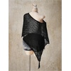 image:imageGORGLITTER Womens Sheer Top Asymmetrical One Shoulder Cape Wrap Y2k PonchoBlack