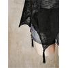 image:imageGORGLITTER Womens Sheer Top Asymmetrical One Shoulder Cape Wrap Y2k PonchoBlack