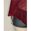 image:imageGORGLITTER Womens Sheer Top Asymmetrical One Shoulder Cape Wrap Y2k PonchoBurgundy