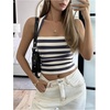 image:imageGORGLITTER Womens Striped Halter Top Y2k Backless Sleevelss Tank TopsBlue
