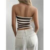 image:imageGORGLITTER Womens Striped Halter Top Y2k Backless Sleevelss Tank TopsBrown and White