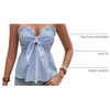 image:imageGORGLITTER Womens Striped Strapless Tube Bandeau Tie Front Bow Peplum TopBlue and White