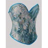 image:imageGORGLITTER Womens Vintage Bustier Corset Top Back LaceUp Strapless Shapewear Overbust Bandeau Tube TopBlue