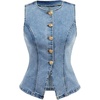 image:imageGORGLITTER Womens Button Down Denim Vest Sleeveless Tank Tops Fall DressyBlue
