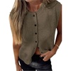 image:imageGORGLITTER Womens Button Up Sweater Vest Crewneck Sleeveless Knit Sweater Tank TopBrown