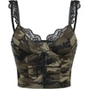image:imageGORGLITTER Womens Camo Corset Tops Lace Y2k Cute Rave Festival Crop TopArmy Green