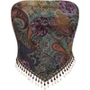 image:imageGORGLITTER Womens Fringe Paisley Print Strapless Asymmetrical Bandeau TopsMulticolor