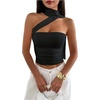 image:imageGORGLITTER Womens Halter Crop Tops with Scarf Boho Going Out TopsBlack