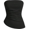 image:imageGORGLITTER Womens Pleated Strapless Tube Top Asymmetrical Going Out TopBlack
