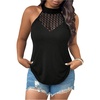image:imageGORGLITTER Womens Plus Size Halter Tops Crochet Tunics Going Out Tank TopsBlack