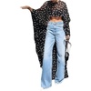 image:imageGORGLITTER Womens Polka Dots Cape Top Sheer Chiffon Flowy Poncho ShawlBlack
