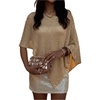 image:imageGORGLITTER Womens Poncho Tops Sequin Sparkly Sheer Shawl Cape TopsChampagne