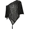 image:imageGORGLITTER Womens Sheer Top Asymmetrical One Shoulder Cape Wrap Y2k PonchoBlack