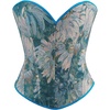 image:imageGORGLITTER Womens Vintage Bustier Corset Top Back LaceUp Strapless Shapewear Overbust Bandeau Tube TopBlue