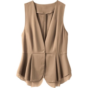 image:imageGORGLITTER Womens Plus Size Blazer Vest Sleeveless Business Casual OutfitsKhaki