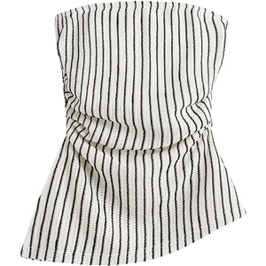 image:imageGORGLITTER Womens Strapless Asymmetrical Bandeau Tube Cute Going Out TopsBlack and White