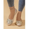 image:imageGORGLITTER Womens Bow Knot Ballet Flats Sparkly Metallic Dress ShoesGold
