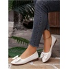image:imageGORGLITTER Womens Bow Knot Ballet Flats Sparkly Metallic Dress ShoesWhite