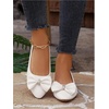 image:imageGORGLITTER Womens Bow Knot Ballet Flats Sparkly Metallic Dress ShoesWhite