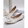 image:imageGORGLITTER Womens Bow Knot Ballet Flats Sparkly Metallic Dress ShoesWhite