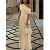 image:imageGORGLITTER Womens Bridesmaid Dresses One Off The Shoulder Formal DressesApricot