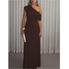 image:imageGORGLITTER Womens Bridesmaid Dresses One Off The Shoulder Formal DressesBrown