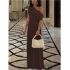image:imageGORGLITTER Womens Bridesmaid Dresses One Off The Shoulder Formal DressesBrown
