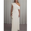 image:imageGORGLITTER Womens Bridesmaid Dresses One Off The Shoulder Formal DressesWhite a